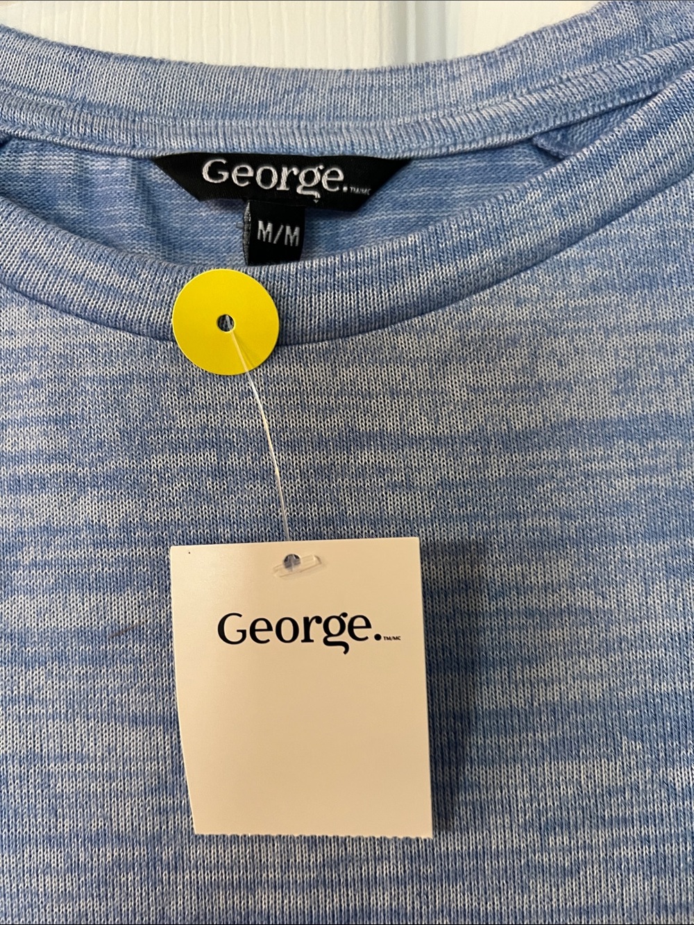 George Light Heather Blue Short Sleeve Crew Neck Top - Picture 2 of 4